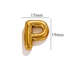 Gold color / 1 Piece Classic Simple Style Letter P Shape Stainless Steel  Gold Color Women's Pendant Picture16